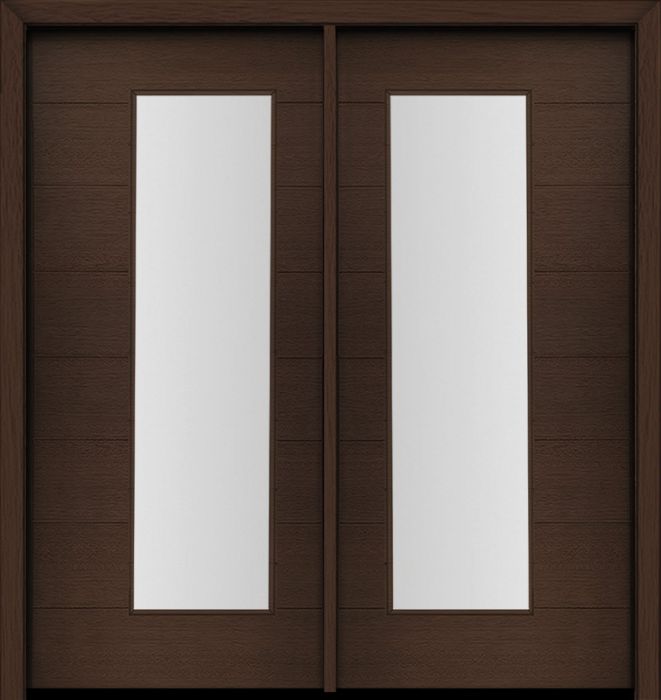 80" Mahogany Milan Wide Lite Contemporary Modern Double Door