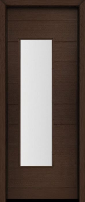 96" Mahogany Milan Wide Lite Contemporary Modern Single Door
