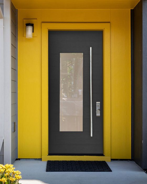96" Mahogany Milan Wide Lite Contemporary Modern Single Door