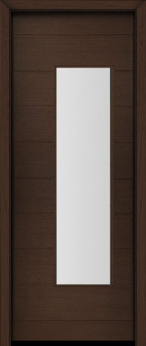 96" Mahogany Milan Wide Lite Contemporary Modern Single Door