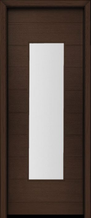 96" Mahogany Milan Wide Lite Center Contemporary Modern Single Door