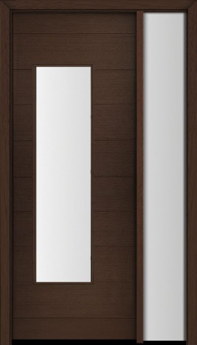 96" Mahogany Milan Wide Lite Contemporary Modern Single Door/Sidelite