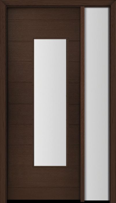 96" Mahogany Milan Wide Lite Contemporary Modern Single Door/Sidelite