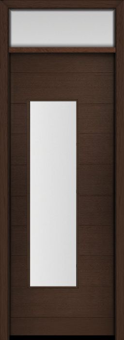 96" Mahogany Milan Wide Lite Contemporary Modern Single Door & Rec Transom