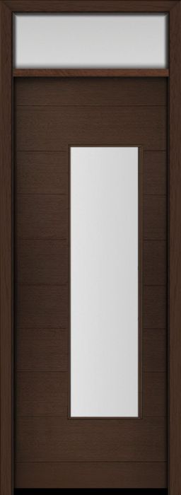 96" Mahogany Milan Wide Lite Contemporary Modern Single Door & Rec Transom