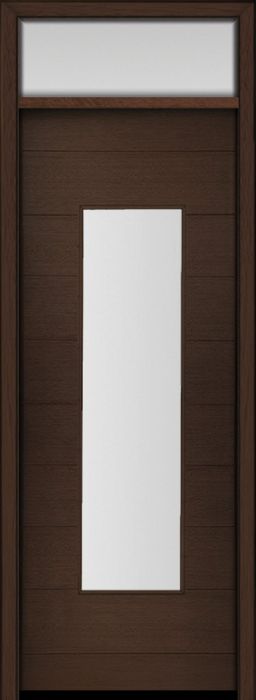 96" Mahogany Milan Wide Lite Center Contemporary Modern Single Door & Rec Transom