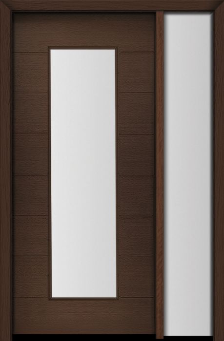 80" Mahogany Milan Wide Lite Center Contemporary Modern Single Door/Sidelite