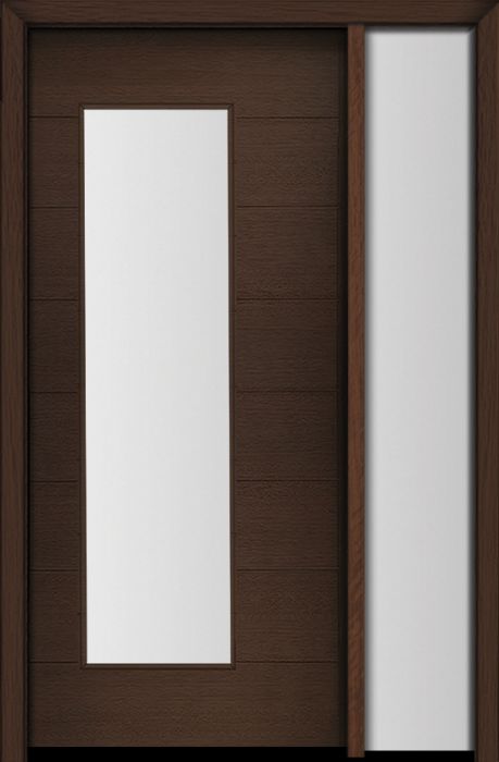 80" Mahogany Milan Wide Lite Contemporary Modern Single Door/Sidelite