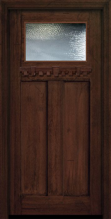 36" x 80" Craftsman 1 Lite Mahogany Door