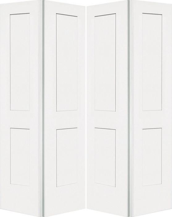 96" Monroe Shaker Hollow Core Smooth Bifold 4 Door