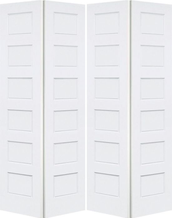 96" Conmore Shaker Hollow Core Smooth Bifold 4 Door