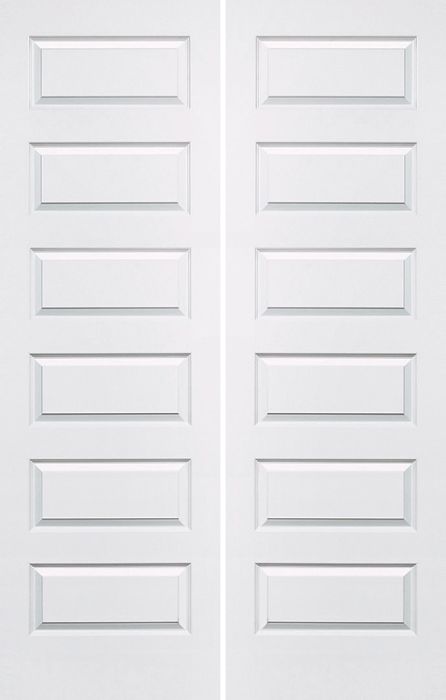 96" Rockport Hollow Core Smooth Double Door|1-3/8" Thick