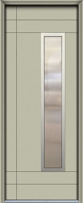 42" x 96" Santa Barbara 1 Lite Contemporary Smooth Fiberglass Single Door w/Aluminum Frame
