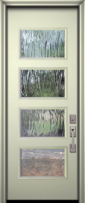 42" x 96" Santa Monica Smooth Solid Contemporary Door w/Textured Glass