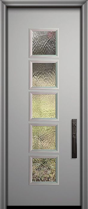 96" Venice Smooth Solid Contemporary Door w/Textured Glass