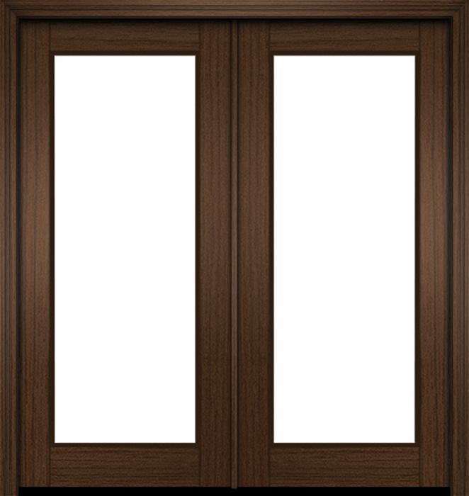 80" Mahogany Naples 1 Lite Double Door | HVHZ Impact