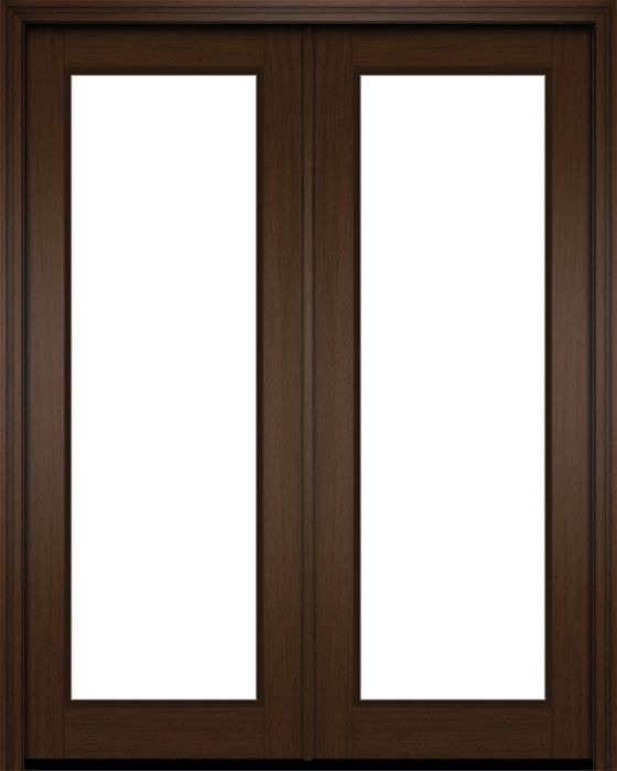 96" Mahogany Naples 1 Lite Double Door | HVHZ Impact