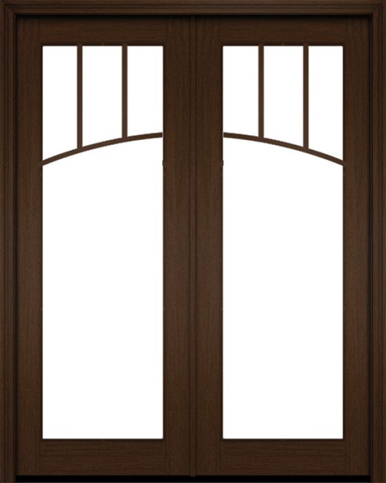 96" Mahogany Naples 4 Lite Double Door | HVHZ Impact