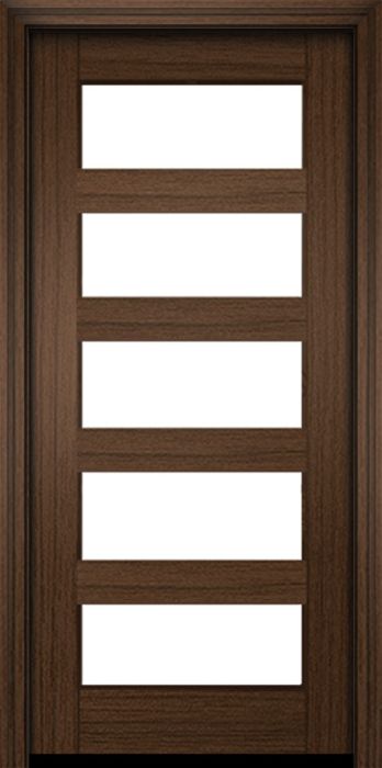 80" Mahogany Naples 5 Lite Single Door | HVHZ Impact