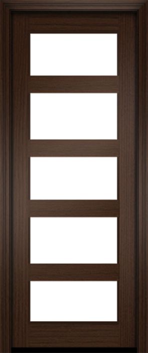 96" Mahogany Naples 5 Lite Single Door | HVHZ Impact