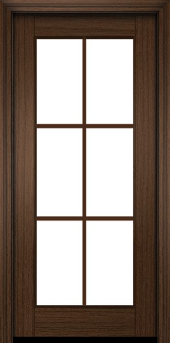 80" Mahogany Naples 6 Lite Single Door | HVHZ Impact