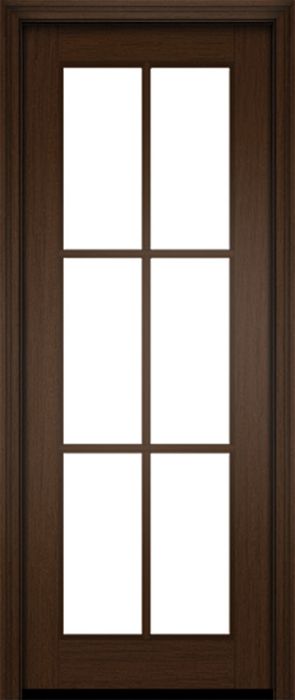 96" Mahogany Naples 6 Lite Single Door | HVHZ Impact