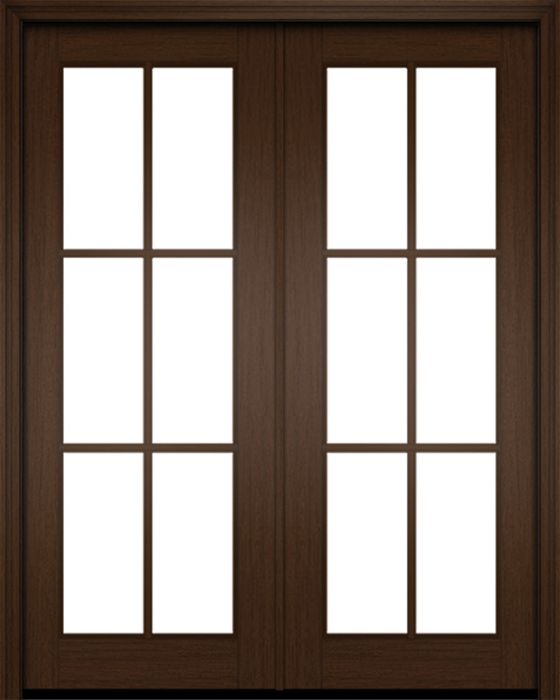 96" Mahogany Naples 6 Lite Double Door | HVHZ Impact