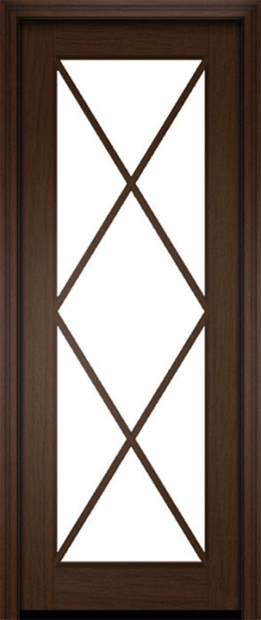 96" Mahogany Naples 7 Lite Single Door | HVHZ Impact