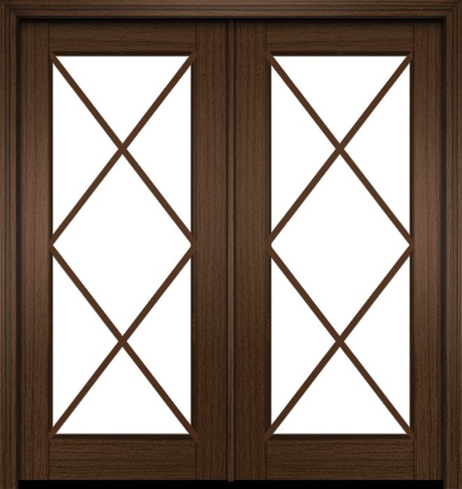 80" Mahogany Naples 7 Lite Double Door | HVHZ Impact