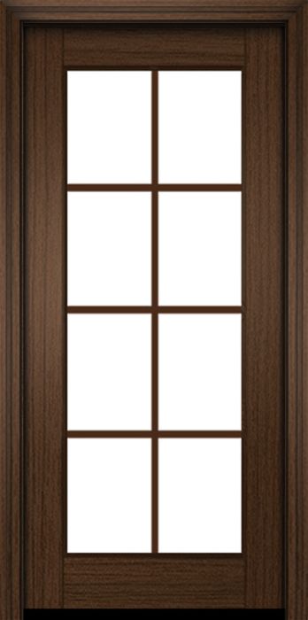 80" Mahogany Naples 8 Lite Single Door | HVHZ Impact