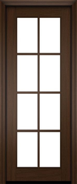 96" Mahogany Naples 8 Lite Single Door | HVHZ Impact