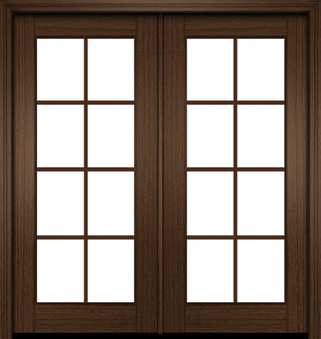 80" Mahogany Naples 8 Lite Double Door | HVHZ Impact