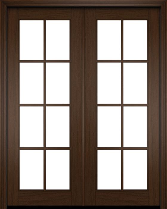 96" Mahogany Naples 8 Lite Double Door | HVHZ Impact