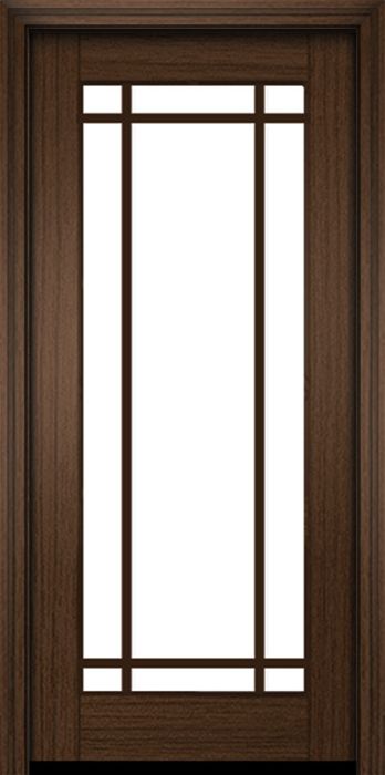80" Mahogany Naples 9 Lite Single Door | HVHZ Impact