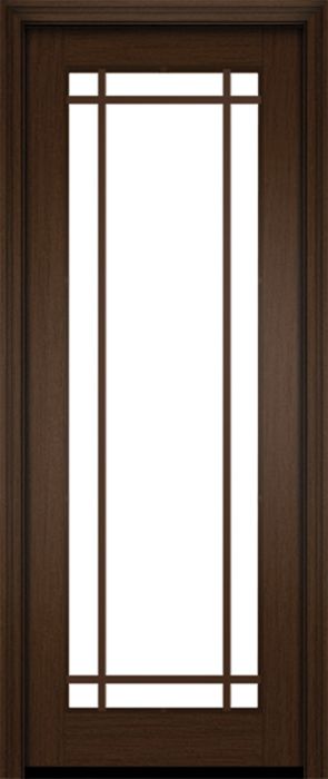 96" Mahogany Naples 9 Lite Single Door | HVHZ Impact