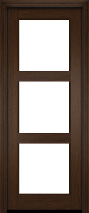 96" Mahogany Naples Square 3 Lite Single Door | HVHZ Impact