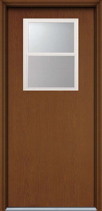 80" Vent Lites Clear Top View Woodgrain Single Door