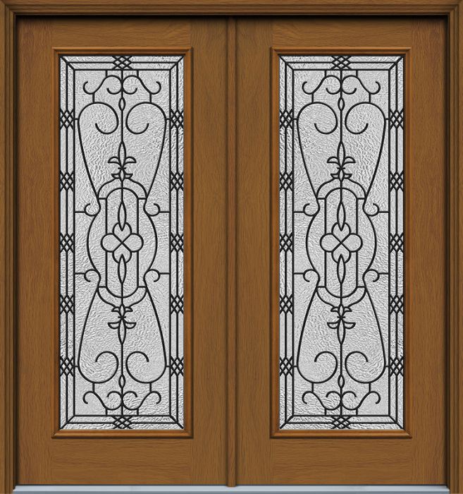 80" Jacinto Full Lite Woodgrain Double Door