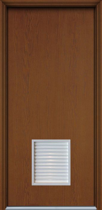 80" 1/4 Vent Louver Woodgrain Fiberglass Single Door