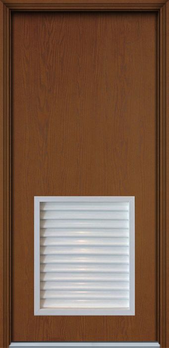 80" 1/2 Vent Louver Woodgrain Fiberglass Single Door