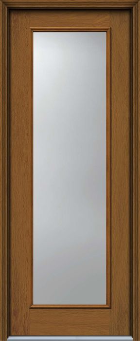 96" Contemporary Narrow Full Lite Woodgrain Single Door