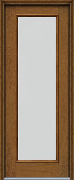 96" Blanca Full Lite Woodgrain Fiberglass Single Door