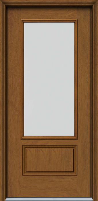 80" Blanca 3/4 Lite 1 Panel Woodgrain Fiberglass Single Door