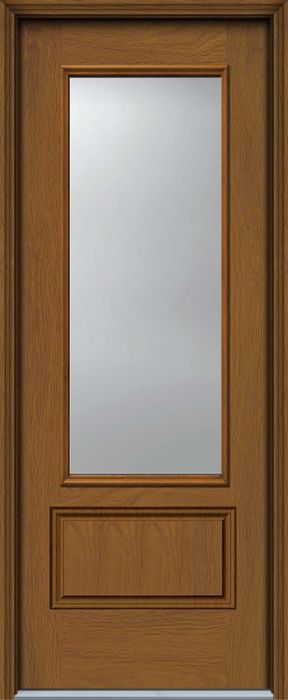 96" 3/4 Lite 1 Panel Woodgrain Single Door