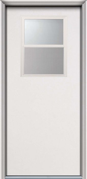 80" Vent Lites Clear Top View Smooth Single Door