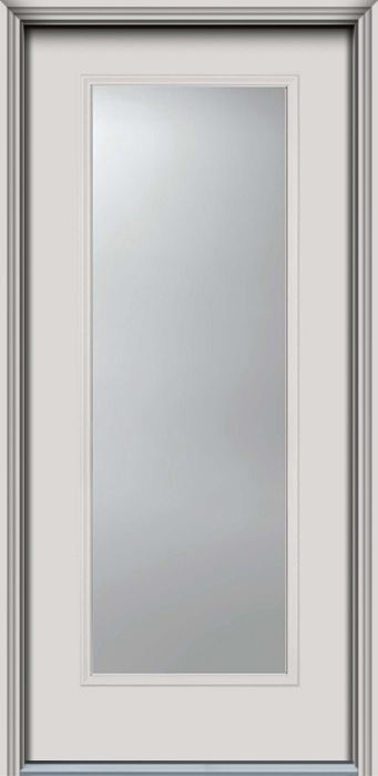 80" Full Lite Narrow Smooth Fiberglass Single Door
