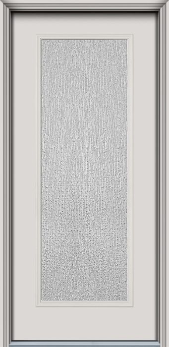80" Rain Full Lite Narrow Smooth Fiberglass Single Door