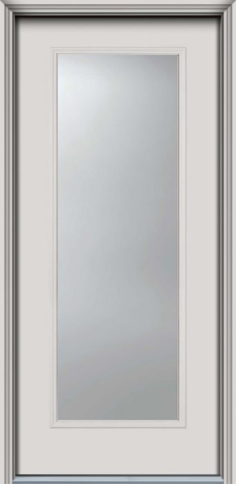 80" Full Lite Smooth Fiberglass Single Door