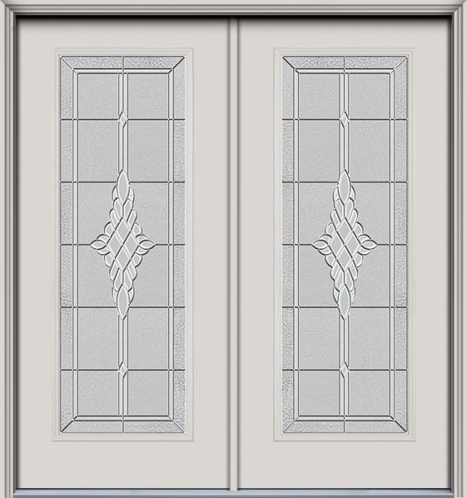 80" Grace Full Lite Smooth Fiberglass Double Door