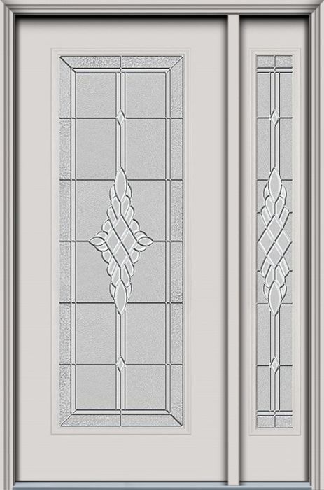 80" Grace Full Lite Smooth Fiberglass Door, Sidelite